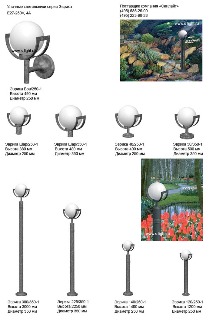 садово-парковый светильник эврика