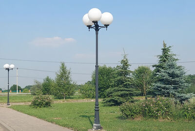парковый светильник шар в природе - 3